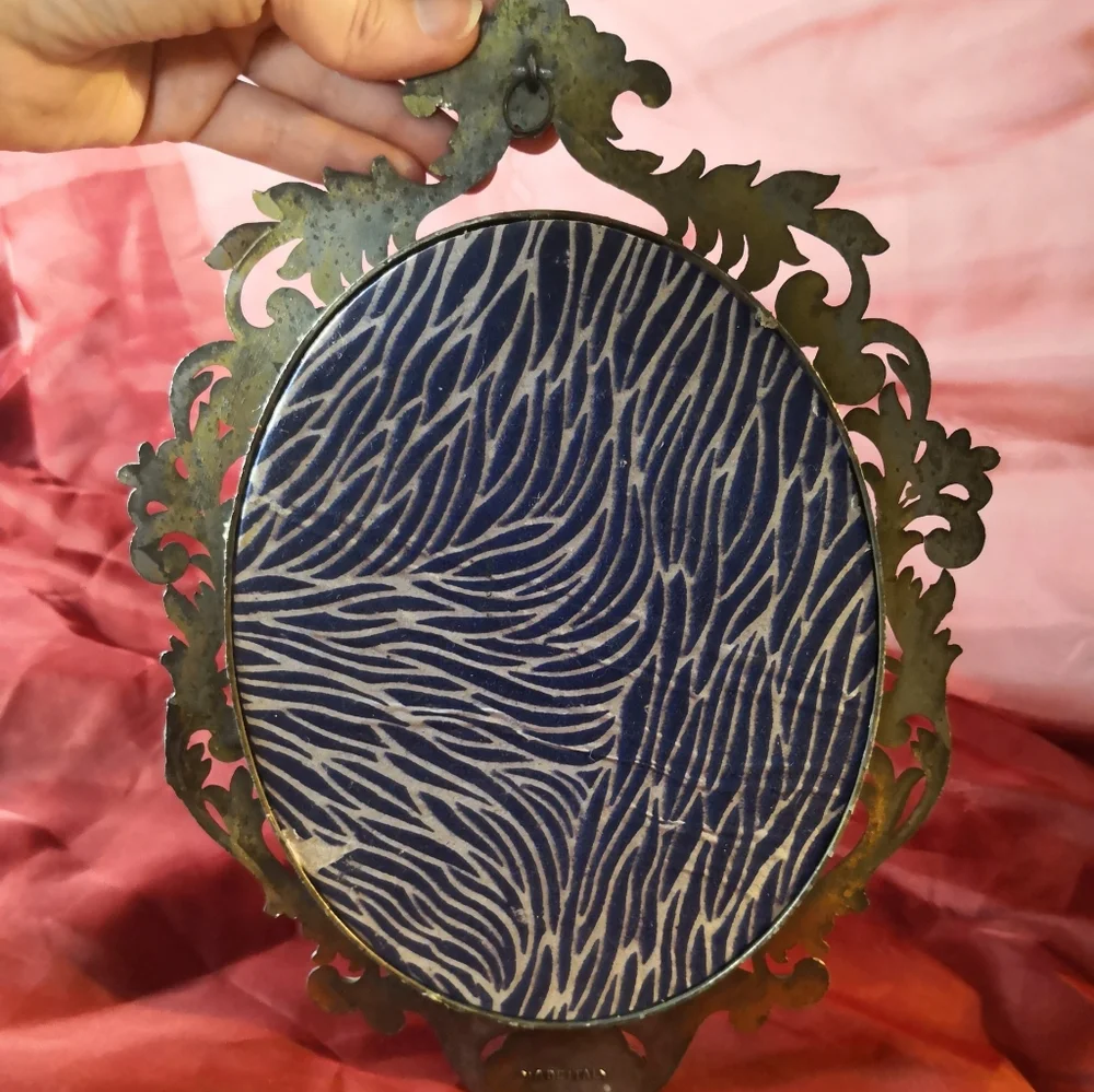 Vintage Oval Ornate Mirror Metal Frame Antique Wall Decoration